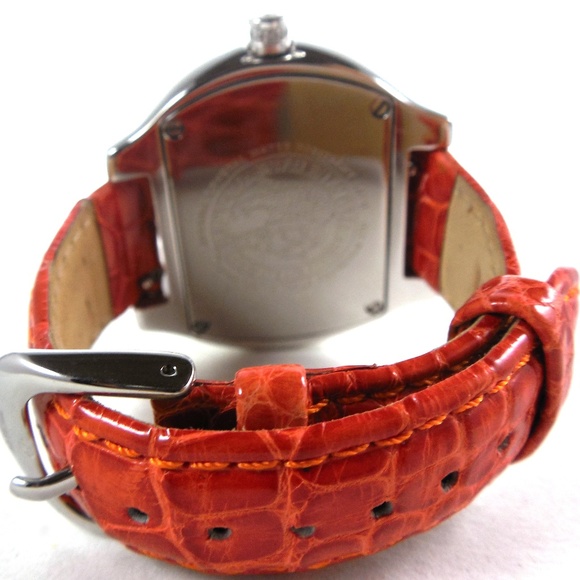 Orange Sapphire Diamond 5.10 Tcw. Unisex Watch